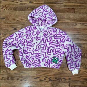 H&M Keith Harring Teddy Fleece Patterned Hoodie